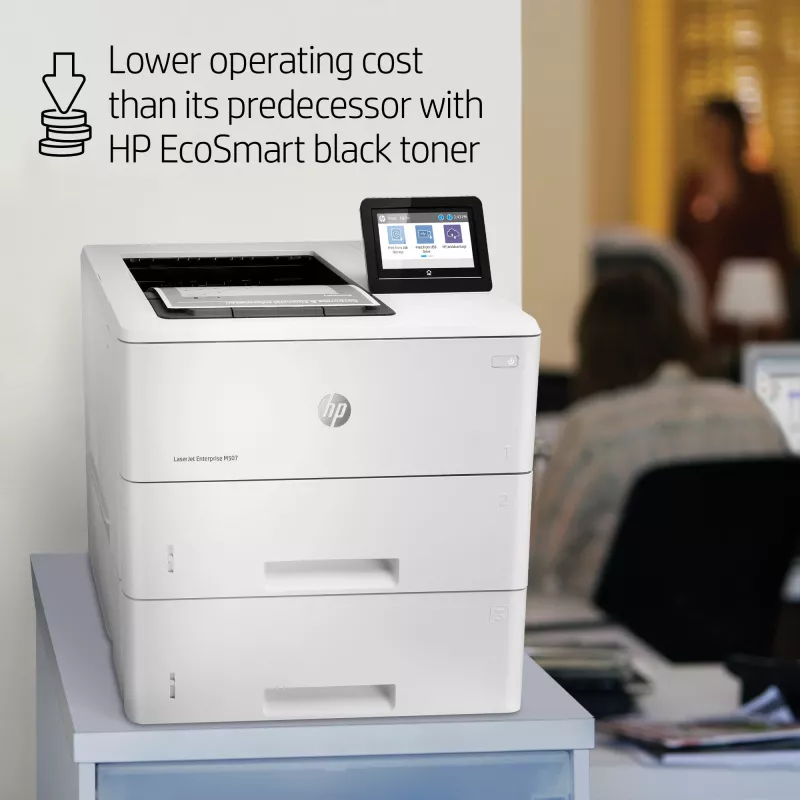 HP LaserJet Enterprise M507x, Láser, 1200 x 1200 DPI, A4, 43 ppm, impresión a doble cara, con red