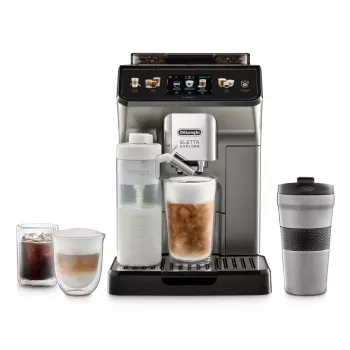 Cafetera combinada De’Longhi ECAM450.86.T — superautomática, depósito de agua de 1,8 l, tolva de café en grano de 300 g, 19 bar, molinillo integrado, pantalla TFT