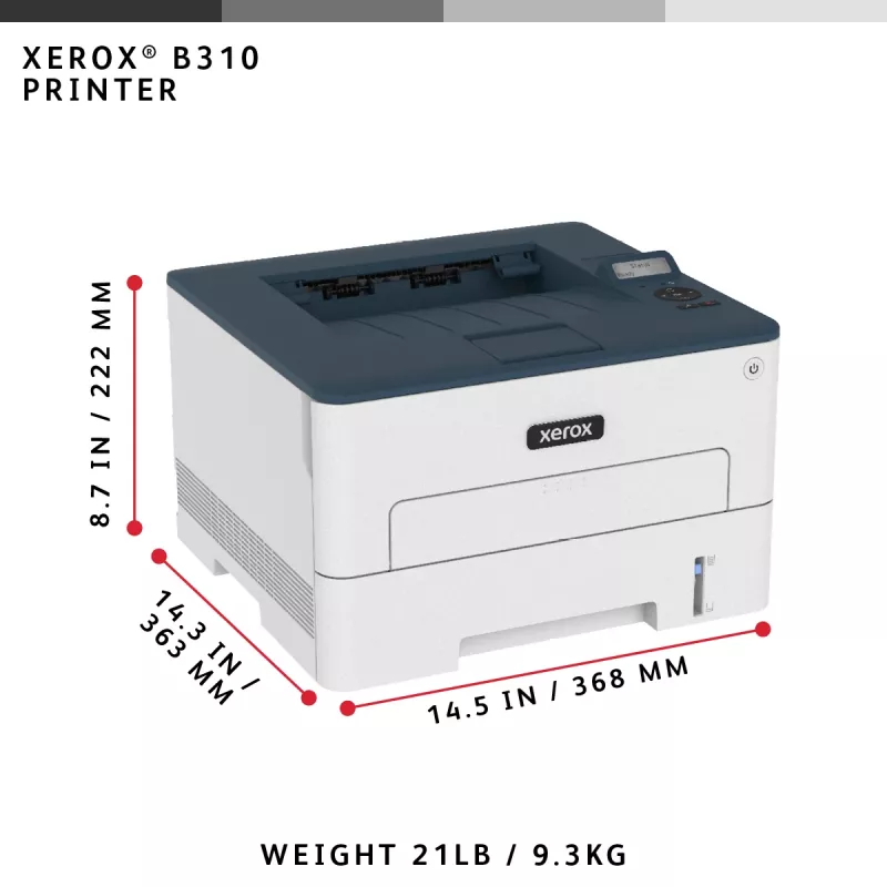 Xerox B310 A4 40ppm impresora inalámbrica dúplex PS3 PCL5e/6 2 bandejas total 350 hojas