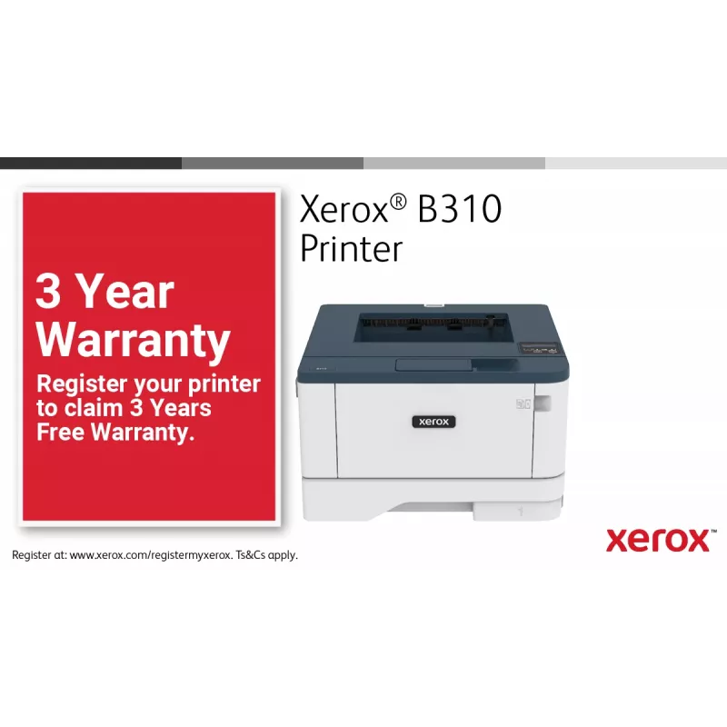 Xerox B310 A4 40ppm impresora inalámbrica dúplex PS3 PCL5e/6 2 bandejas total 350 hojas