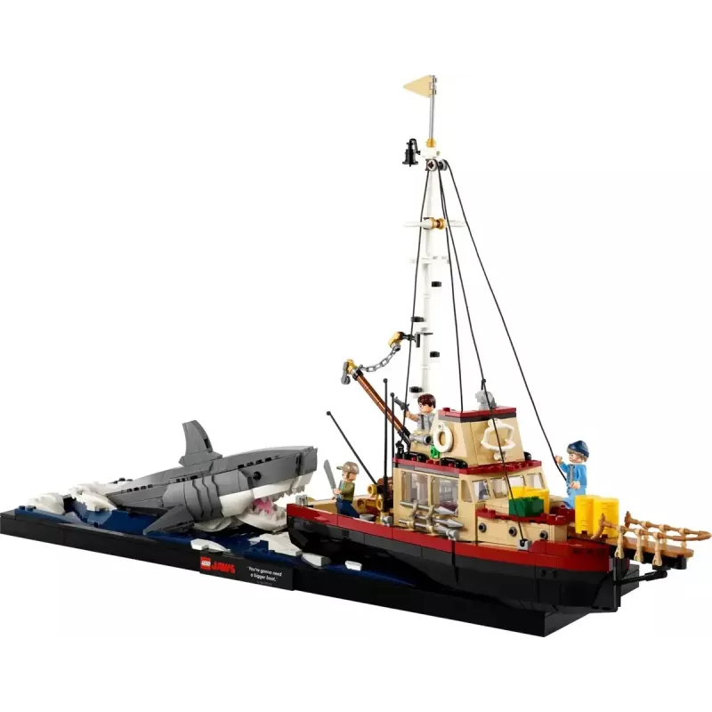 Juguete de construcción LEGO Ideas 21350 Jaws Set — 1497 piezas, 3 minifiguras, barco y tiburón icónico, recomendado a partir de 18 años
