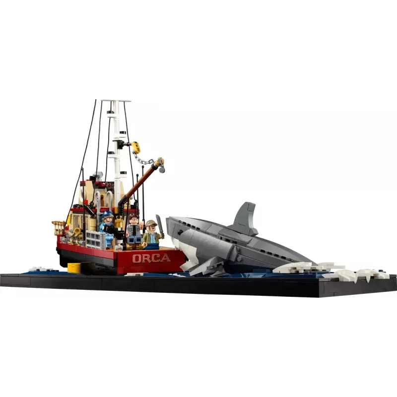 Juguete de construcción LEGO Ideas 21350 Jaws Set — 1497 piezas, 3 minifiguras, barco y tiburón icónico, recomendado a partir de 18 años