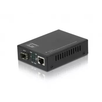 Convertidor de medios LevelOne RJ45 a SFP Gigabit, PoE PD