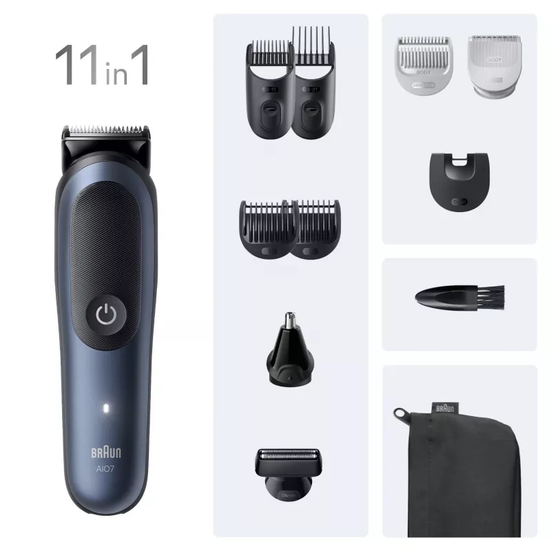 Cortapelos Braun AIO7540 negro azul litio-ion 120 min
