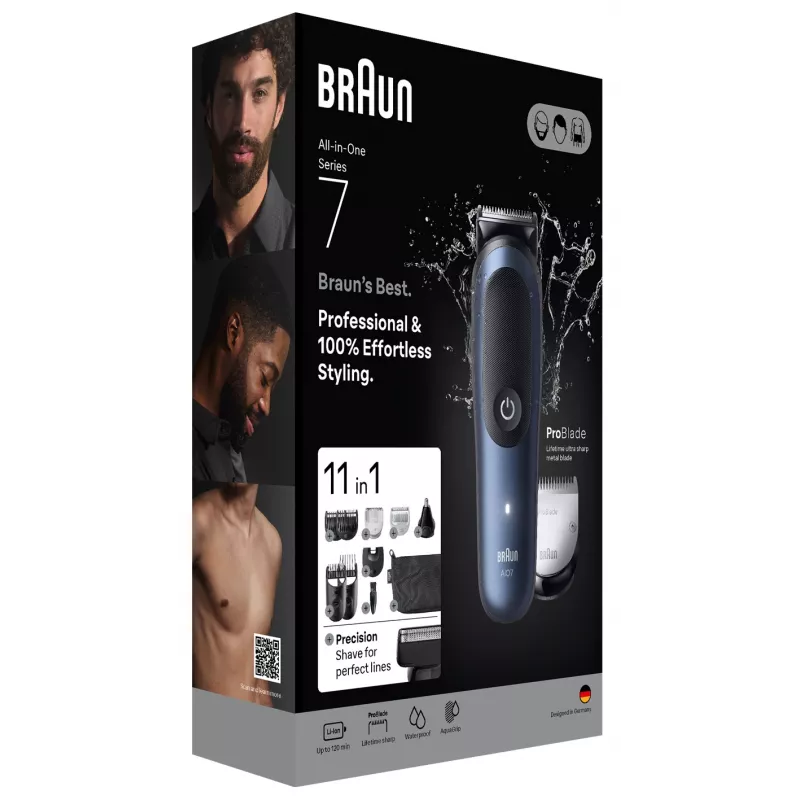 Cortapelos Braun AIO7540 negro azul litio-ion 120 min