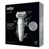 Depiladora BRAUN 9-011 3D Silk-epil 9 Flex Wet & Dry — 40 pinzas, batería, masaje, blanco/gris