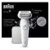 Depiladora BRAUN 9-011 3D Silk-epil 9 Flex Wet & Dry — 40 pinzas, batería, masaje, blanco/gris