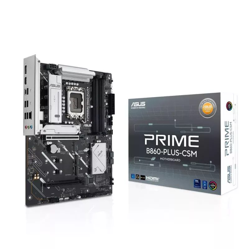 Placa base ASUS PRIME B860-PLUS-CSM ATX Intel B860 LGA 1851 DDR5, 4× DIMM, 256 GB, 2.5 Gb LAN, 3× M.2, USB-C