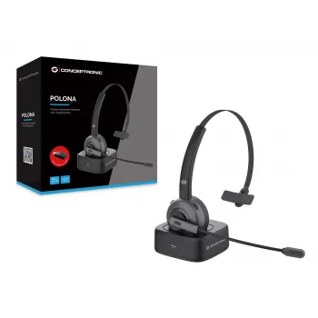 Conceptronic POLONA Auriculares Bluetooth inalámbricos con base de carga