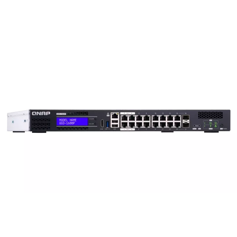 QNAP QGD-1600P Managed Gigabit Ethernet (10/100/1000) Power over Ethernet (PoE) 1U Negro, Gris