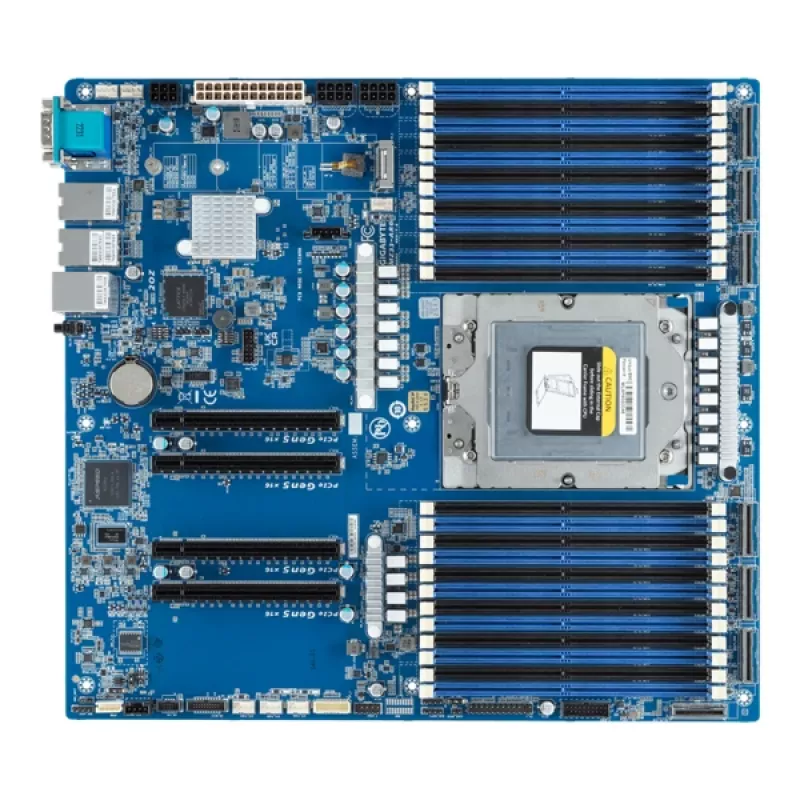 Gigabyte MZ33-AR0 placa base para servidor, socket SP5 (LGA6096), AMD EPYC 9004, E-ATX, 24x DIMM DDR5, 6x MCIO 8i, M.2, 2x 10GbE, IPMI