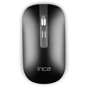 Ratón inalámbrico INCA IWM-531RA – Bluetooth y RF inalámbrico 2,4 GHz – 1600 dpi – Negro/Plata