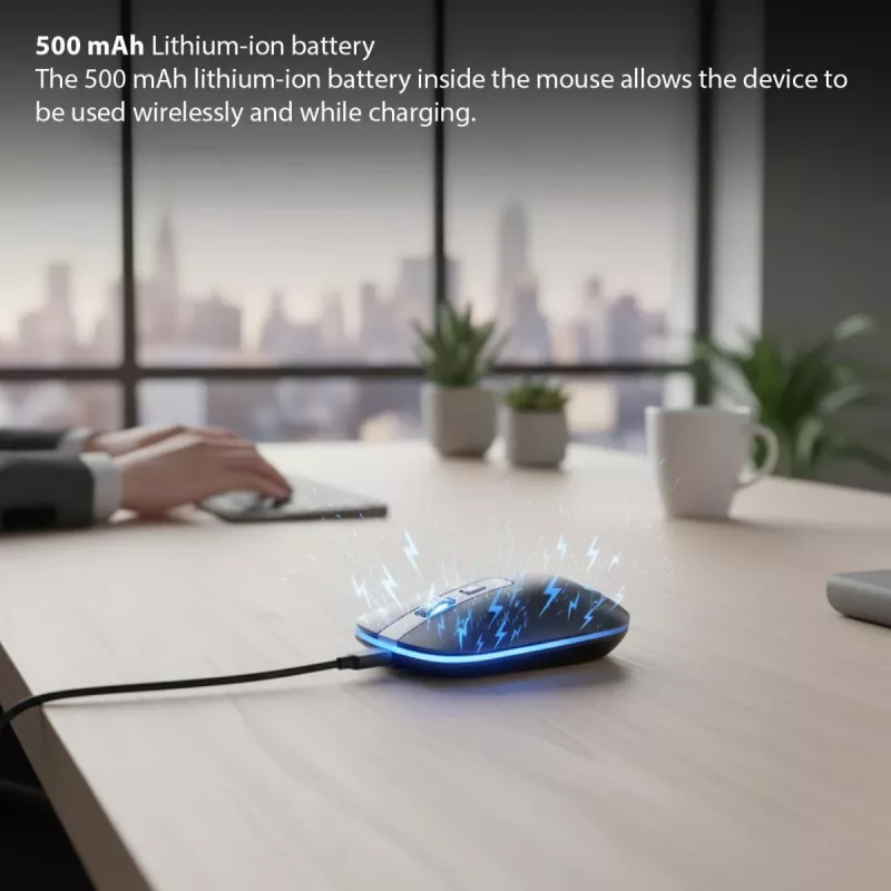 Inca IWM-531RA ratón inalámbrico y Bluetooth, 1600 DPI, botón 4D, silencioso, antracita