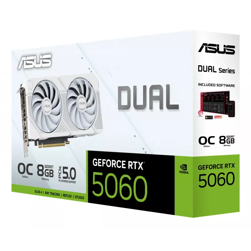 Tarjeta gráfica ASUS Dual -RTX5060-O8G-WHITE NVIDIA GeForce RTX 5060 8 GB GDDR7