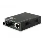 Conversor de medios LevelOne RJ45 a SC Gigabit, Fibra monomodo, 20 km