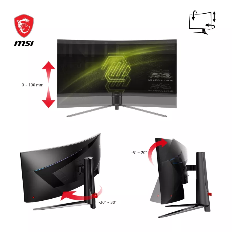 MSI MAG 345CQRDE monitor de ordenador 86,4 cm (34 pulgadas) 3440 x 1440 píxeles UltraWide Dual Quad HD negro
