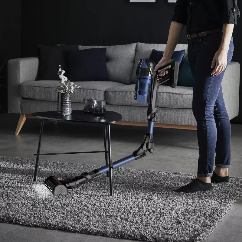 Rowenta X-Force Flex 12.60 Aqua RH98C0WO aspirador escoba sin cable 2 en 1, en seco y húmedo, sin bolsa, 320 W, 25,9 V, azul/gris