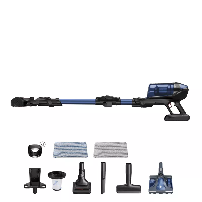 Rowenta X-Force Flex 12.60 Aqua RH98C0WO aspirador escoba sin cable 2 en 1, en seco y húmedo, sin bolsa, 320 W, 25,9 V, azul/gris