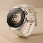 Smartwatch HUAWEI WATCH 5 — carcasa redonda de acero inoxidable de 42 mm, 1,38 pulgadas AMOLED, GPS, Bluetooth, batería de 540 mAh, carcasa beige con correa blanca