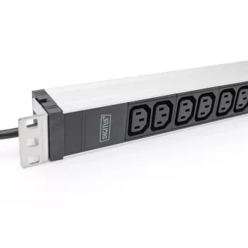 DIGITUS PDU de aluminio 1U para rack 12x C13 16A 230VAC 50/60Hz conector schuko