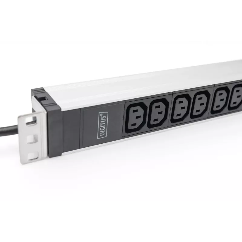 DIGITUS PDU de aluminio 1U para rack 12x C13 16A 230VAC 50/60Hz conector schuko