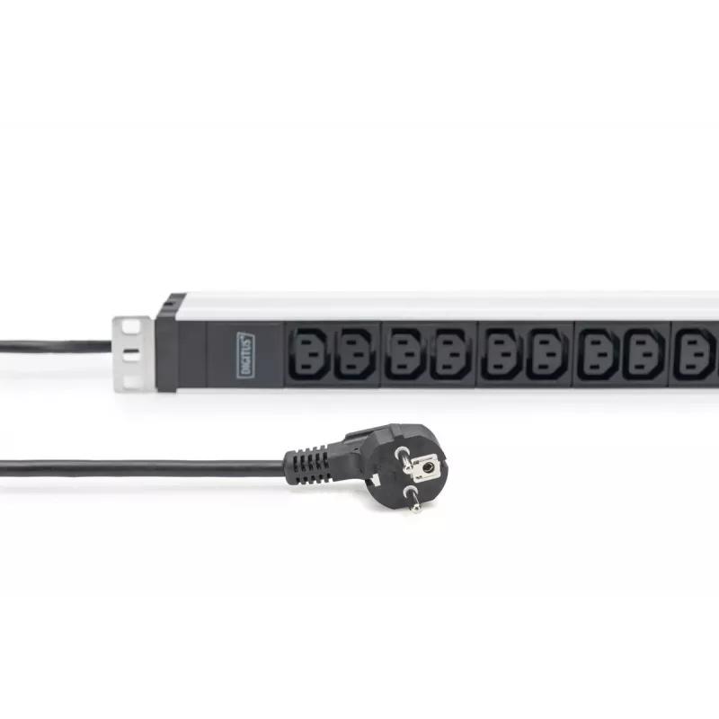 DIGITUS PDU de aluminio 1U para rack 12x C13 16A 230VAC 50/60Hz conector schuko
