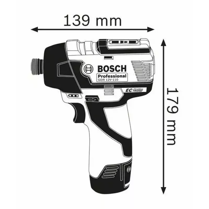 Llave de impacto Bosch 0 601 9E0 005 1/4