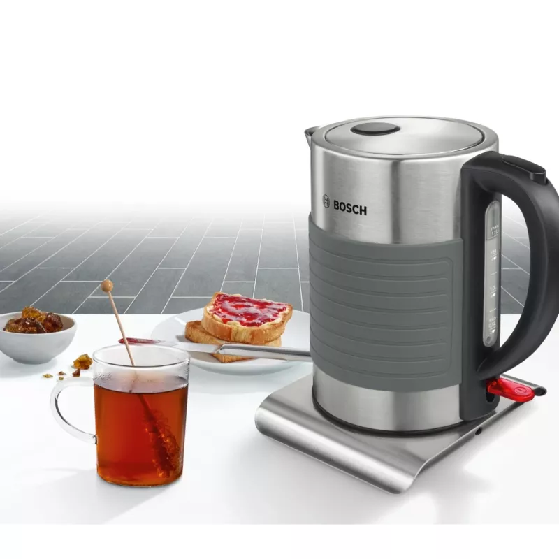 Hervidor de agua Bosch TWK7S05 1,7 L 2200 W negro, gris