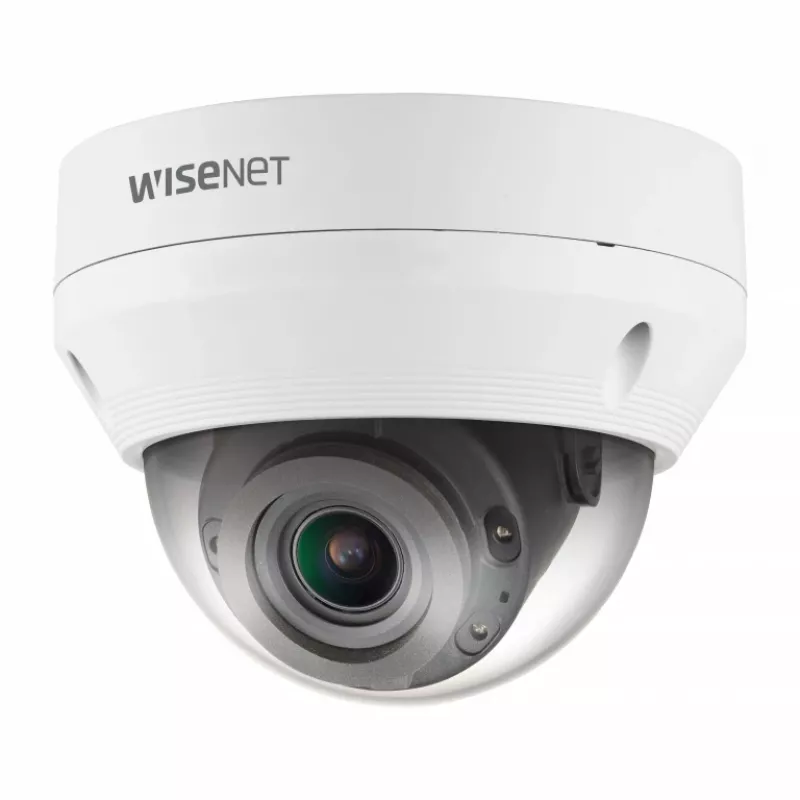 Hanwha Vision QNV-7082R WiseNet Q cámara IP domo IR antivandálica para exteriores, 4 MP, 3,2 mm, PoE, IP66, IK10, blanca
