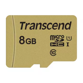 Tarjeta microSDHC TRANSCEND 500s 8 GB UHS-I U1 MLC con adaptador