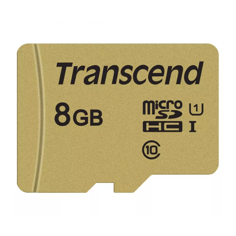 Tarjeta microSDHC TRANSCEND 500s 8 GB UHS-I U1 MLC con adaptador