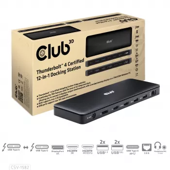 Estación de acoplamiento CLUB3D Thunderbolt™ 4 Certified 12-in-1