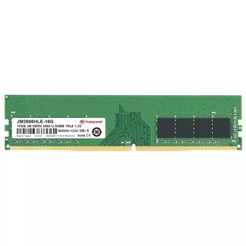 Transcend JetRAM JM2666HLE-16G módulo de memoria 16 GB DDR4 2666 MHz U-DIMM de 288 pines CL19