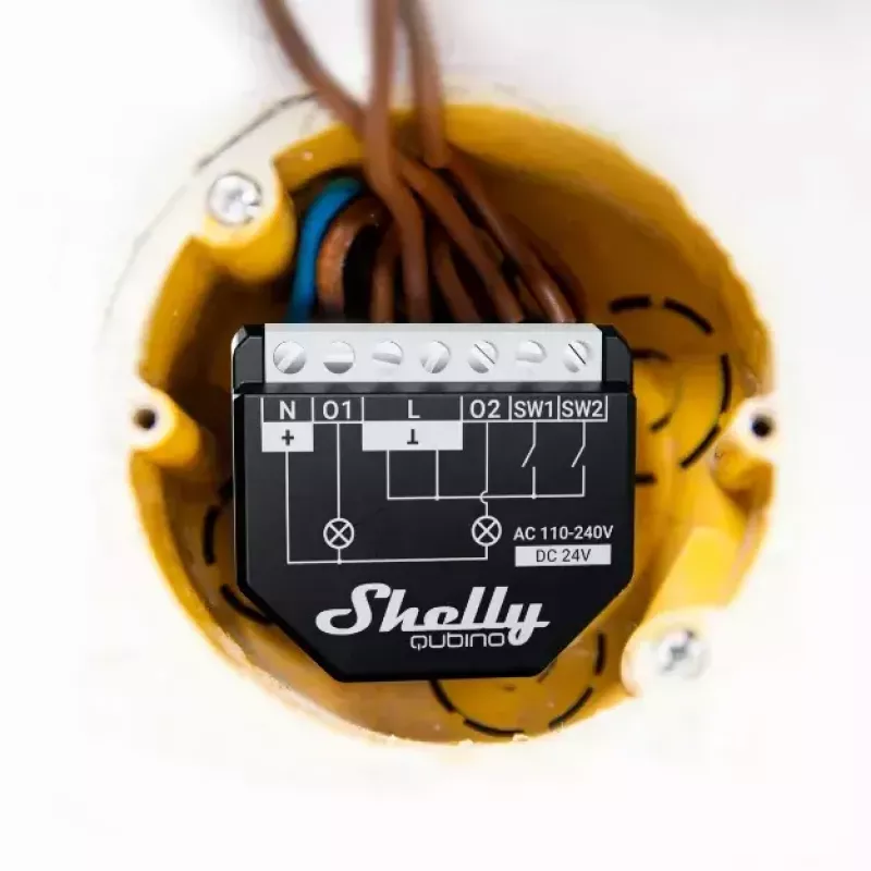 Interruptor inteligente Shelly WAVE 2PM negro (Shelly) — inalámbrico Z-Wave, 16 A, 110–240 V, 868,4 MHz