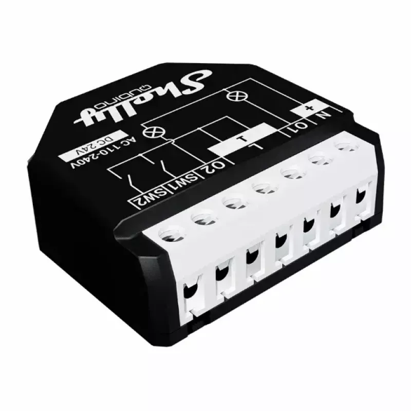Interruptor inteligente Shelly WAVE 2PM negro (Shelly) — inalámbrico Z-Wave, 16 A, 110–240 V, 868,4 MHz