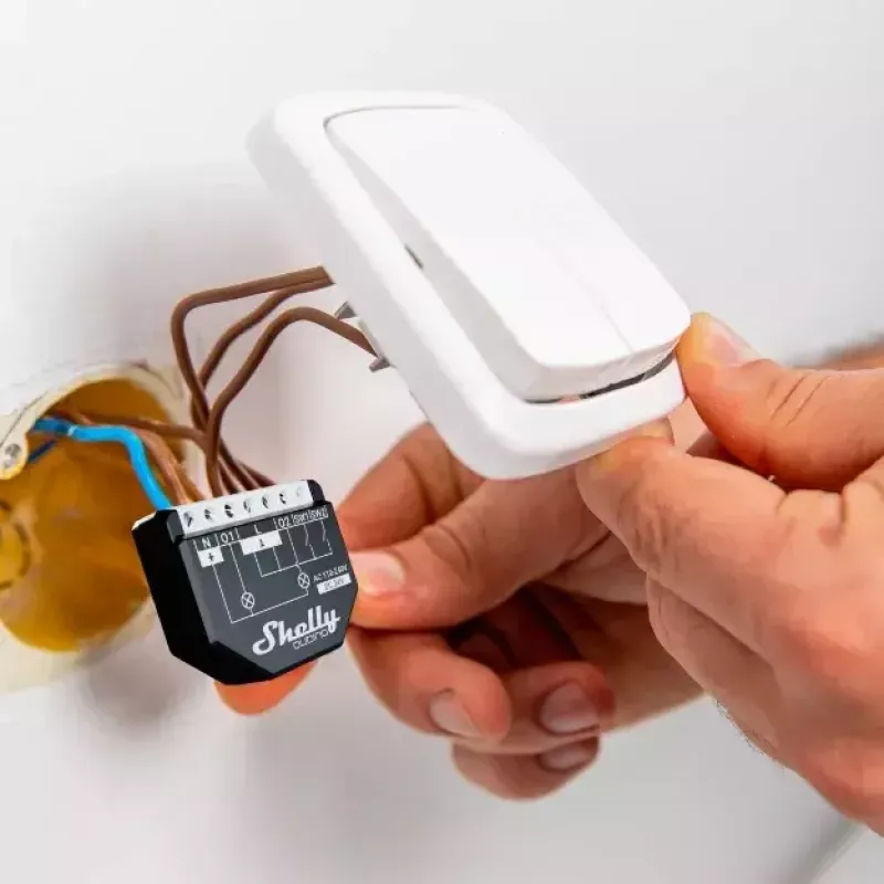Interruptor inteligente Shelly WAVE 2PM negro (Shelly) — inalámbrico Z-Wave, 16 A, 110–240 V, 868,4 MHz