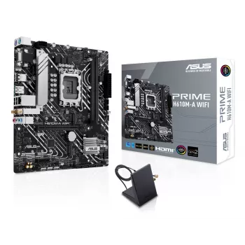 Placa base ASUS PRIME H610M-A WIFI — Intel H610, LGA 1700, micro ATX, DDR5, 2x DIMM, Wi-Fi 5, audio 7.1