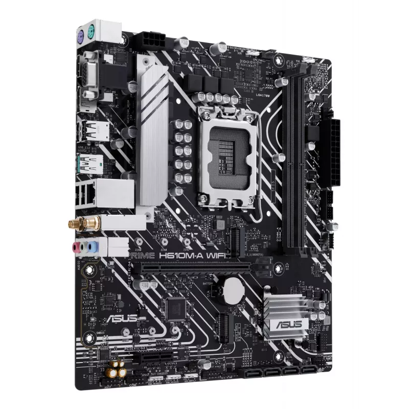 Placa base ASUS PRIME H610M-A WIFI, Intel H610, LGA 1700, micro ATX, DDR5, 2x DIMM, Wi-Fi 5, Bluetooth, Gigabit LAN, audio HD 7.1