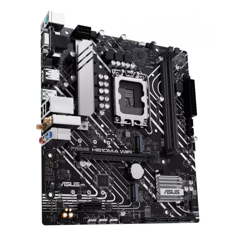 Placa base ASUS PRIME H610M-A WIFI, Intel H610, LGA 1700, micro ATX, DDR5, 2x DIMM, Wi-Fi 5, Bluetooth, Gigabit LAN, audio HD 7.1