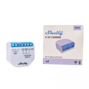 Regulador Shelly Plus 0-10V empotrable azul-gris control inalámbrico 110-240V