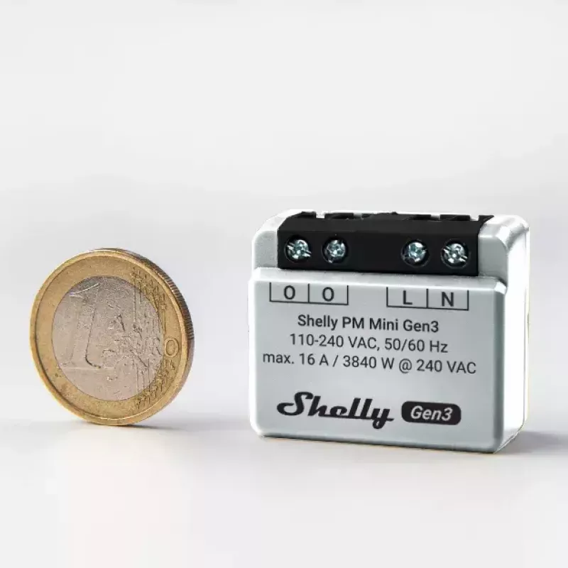Interruptor inteligente Shelly PM Mini Gen3 inalámbrico 110-240V 1,2W