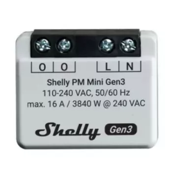 Interruptor inteligente Shelly PM Mini Gen3 inalámbrico 110-240V 1,2W