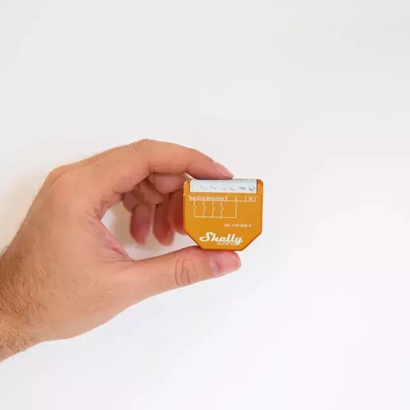Interruptor inteligente Shelly Qubino Wave i4 — controlador de escenas inalámbrico 110–240 V, 16 A, 50/60 Hz, naranja