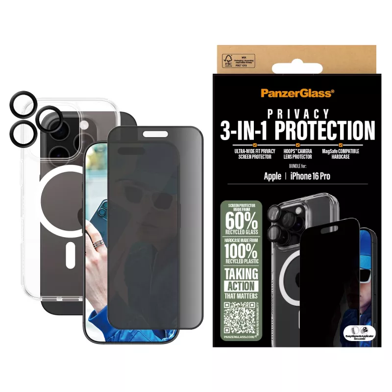 PanzerGlass 3 en 1 Privacy Protection Bundle iPhone '24 6,3