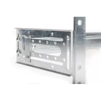 Soporte para carril DIN DIGITUS, 4U, 178 x 483 x 223 mm, galvanizado, incl. carril DIN, profundidad y altura variables