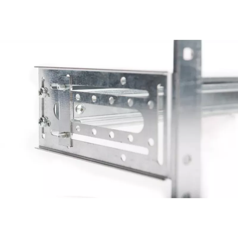 Soporte para carril DIN DIGITUS, 4U, 178 x 483 x 223 mm, galvanizado, incl. carril DIN, profundidad y altura variables
