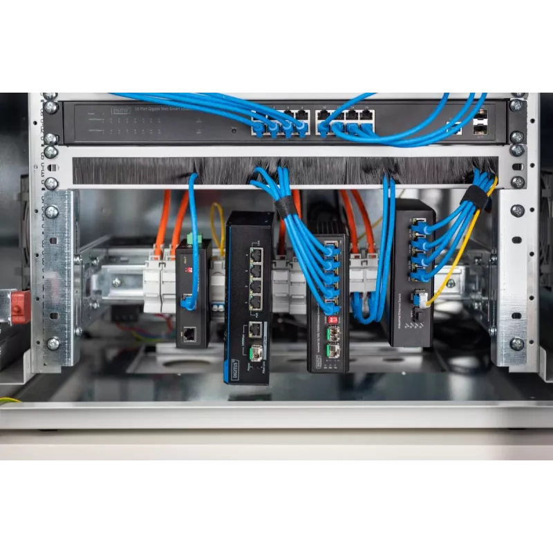 Soporte para carril DIN DIGITUS, 4U, 178 x 483 x 223 mm, galvanizado, incl. carril DIN, profundidad y altura variables