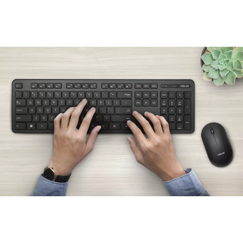 Teclado y ratón ASUS CW100 Universal RF inalámbrico + USB Negro