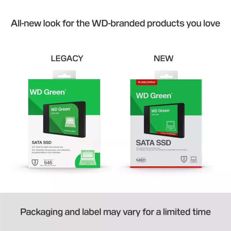 SSD WESTERN DIGITAL - WD Green - 500GB - SATA 6Gb/s - Carcasa de 2,5