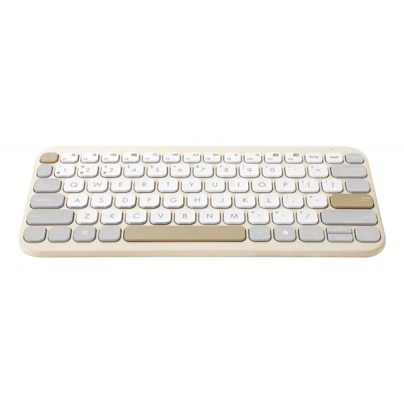Teclado ASUS Marshmallow KW100 Inalámbrico Bluetooth QWERTZ Beige Gris Blanco